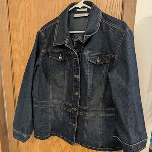 First Issue by Liz Claiborne Stretch Denim Blue Jean Jacket- Women's XL